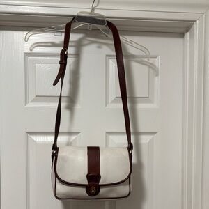 Coach White and Brown Shoulder Bag